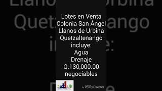 Lotes en Venta en Colonia San Ángel, Llanos de Urbina Quetzaltenango