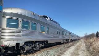 Catch 'The Canadian  "Train as it storms through a Railroad Crossing on its way to Jasper Alberta