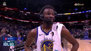 Andrew Wiggins Courtside Interview | Golden State Warriors beat Orlando Magic 101-93