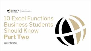 10 Excel Functions Business Students Should Know, Part Two