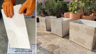 Tiles se gamla//Cement pot | gamla making with tiles | Gamla //DIY |cement craft- गमला कैसे बनाये