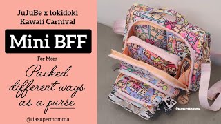 JuJuBe MINI BFF Packing for Mom - KAWAII CARNIVAL - Different Ways Packed as a Purse