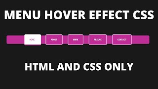 Navbar Menu Hover Effect Using HTML and CSS |  Menu Hover Effect CSS