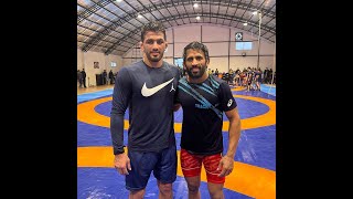 Hassan Yazdani welcomes Bajrang Punia in Iran And joint training