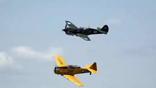 WARPLANES -  Jeff Shetterly's T-6 TEXAN Trainer & Sam Graves' P 40 WARHAWK formation