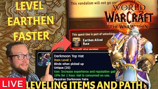 🔴LIVE - LEVEL FASTER! Earthen Leveling Strats - The War Within World of Warcraft