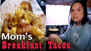 Mom's Breakfast Tacos with Curly Fries - Best  Egg Taco Recipe