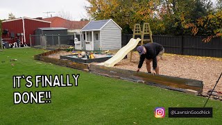 Installing corten steel garden edging // last week of autumn lawn update