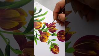 ✨️💫 Satisfying BRUSH Strokes One Stroke Flower #shorts