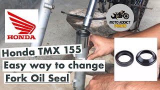 Easiest way to change fork Oil Seal of Honda TMX 155 | full tutorial