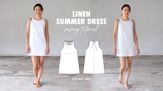 Summer Dress DIY | Sewing tutorial mini slip on dress with sewing pattern