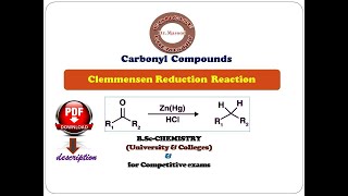 Clemmensen Reduction Reaction I B.Sc & Competitive Exams I Pdf notes link in description