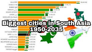 Biggest cities in South Asia | 1950-2035 | Indian subcontinent