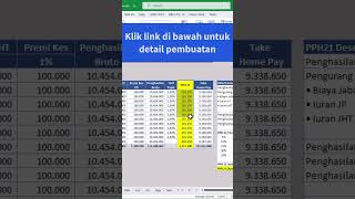 PERHITUNGAN PPH21 TAHUN 2024 #shorts #excel #exceltips