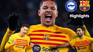 ALAVES vs BARCELONA 1-3 | HIGHLIGHTS & GOALS (LALIGA 2024)