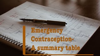 Emergency contraception - a summary table for exams