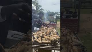 Chicken barbecue in the village #2024 #food #togo #lome #party #streetfood #africafood #africa