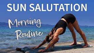 Yoga sun salutation | 5 minute morning routine | Energy for the day