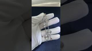 Custom Made Van Cleef Arpels Vintage Alhambra White Gold Guilloche Bracelet Birthday Gift For Women