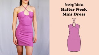 DIY Bodycon Halter Neck Dress | Sewing Tutorial With Pattern