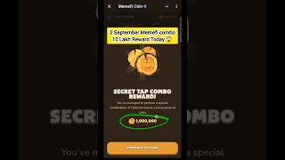 2 September (Level 1-13) Memefi Secret Reward Combo |Memefi 1,000,000 Coins Code Memefi Code #Memefi