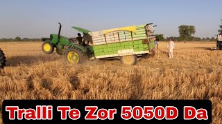 Trolley Stucked In Field | John Deere 5050D Pulling Trolley | Mahindra 475