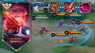 17 KILLS!! GLOBAL BENEDETTA MOST INSANE MATCHS IN SOLO RANKED | ALUCARD VS BENEDETTA MOBILE LEGENDS