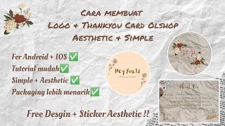 CARA MEMBUAT LOGO OLSHOP AESTHETIC - MENGGUNAKAN HP  MUDAH & CEPAT, FREE DESIGN.