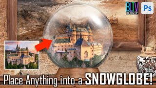 Photoshop: How to Place Anything into a SNOW GLOBE!