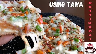 சீஸ் பர்ஸ்ட் பிரட் பீட்ஸா - Cheese burst bread pizza using tawa