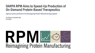 DARPA Re-Imagines Protein Manufacture