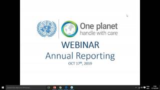 Webinar: Showcase your contribution to SDG 12 and Agenda 2030 - One Planet network reporting