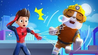 SPIDERMAN Ryder Save Rubble Now! He Is Falling- Sad Story But Happy Ending | Paw Patrol 3D Animation