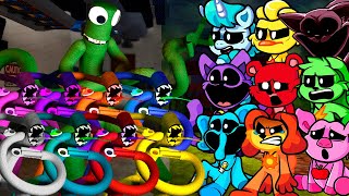 Smiling Critters All Phases Vs Green Rainbow Friends All Phases | Friday Night Funkin Mod Roblox