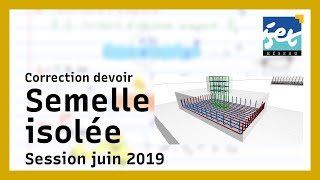 Béton armé, Semelles : Correction devoir juin 2019, Semelle carrée