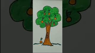 How to draw a tree 🌳 step by step | رسم شجرة سهلة