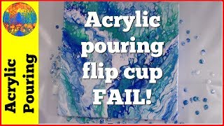 Acrylic Pouring Multi-Cup Flip Cup Technique With Ocean Colors