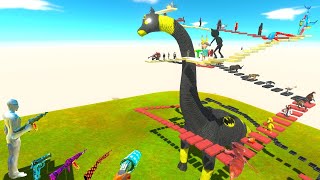 FPS AVATAR EXTREME PARKOUR AROUND BATMAN BRACHIOSAURUS SAVE the GIRL - ARBS