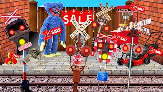 【 踏切アニメ 】 ブラックフライデーセールの踏切の冒険 😂😂😂 The Adventures of Railroad Crossing on Black Friday Sale!!