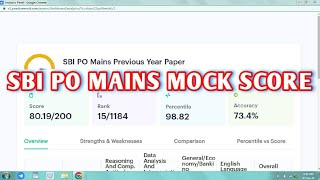 💯SBI PO Mains Last Mocktest Score😃🔥#sbipo