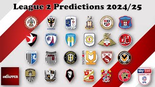 League 2 2024/25 Table Predictions