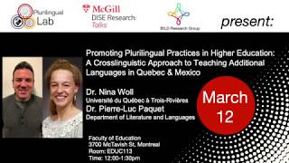 Promoting Plurilingual Practices in Higher Education - Drs. Nina Woll & Pierre-Luc Paquet