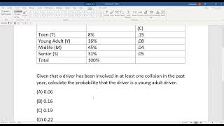 Actuarial SOA Exam P Sample Question 22 (previously 23) Solution