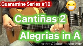 Quarantine series #10 Cantiñas 2 Alegrias in A [Flamenco Guitar Lesson] フラメンコギターレッスン