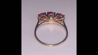 #PinkGarnet 3 Stone Ring Size P Hallmark 9ct Gold 375 2.59g https://www.ebay.co.uk/str/cuteandclever