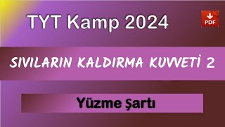 Sıvıların Kaldırma Kuvveti 2 | YÜZME, ASKIDA KALMA, DİBE BATMA | TYT Kamp 2024 |