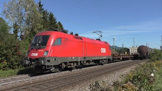 FHD - Züge in Freilassing am 29.09.2023 - u. a. ÖBB- Vectron, Umleitungs- EC, BR 152 mit BR 362.