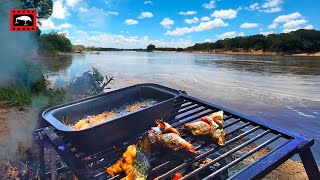 Acampei na beira do rio sozinho e fritei os peixes. Pescaria de caiaque CAIMAN 100 Hidro2Eko