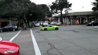 Car Week 2014 green Gallardo and red Maserati