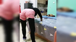 Amputee Lady Trying Hard to Walk with Double Prosthetic Legs | DAK Amputee